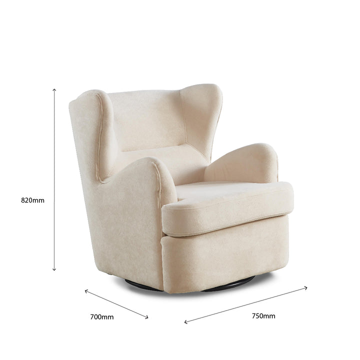 SERINY Swivel Lounge Chair Cream Beige