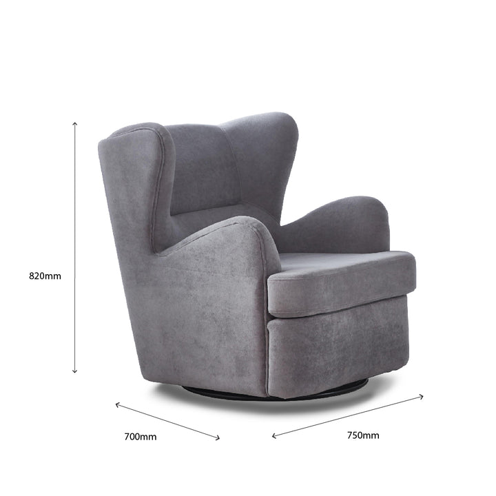 SERINY Swivel Lounge Chair Stone Grey