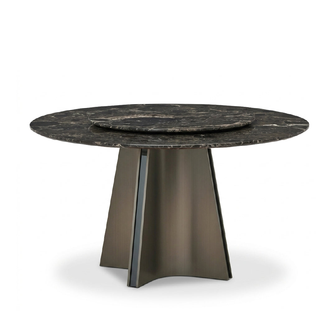 SERY Round Natural Marble Stone Dining Table