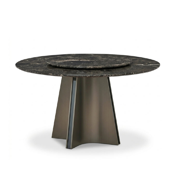 SERY Round Natural Marble Stone Dining Table