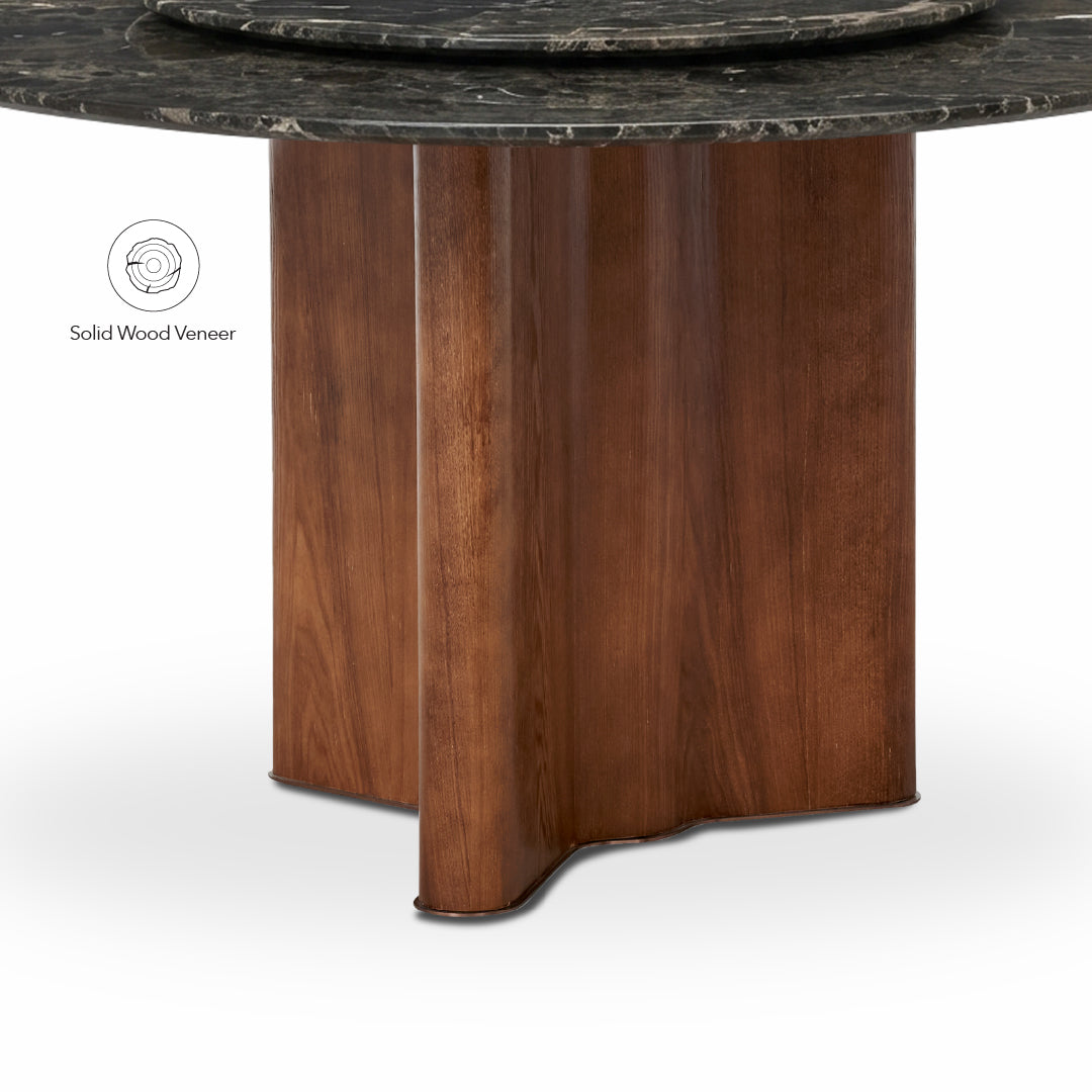 SERY Round Natural Marble Stone Dining Table
