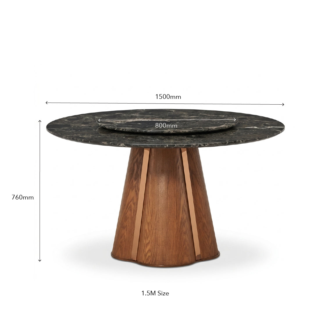 SERY Round Natural Marble Stone Dining Table