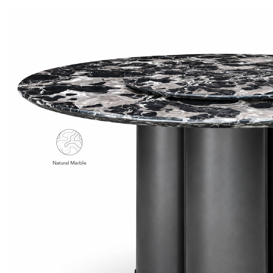 SURI ROU Natural Marble Dining Set