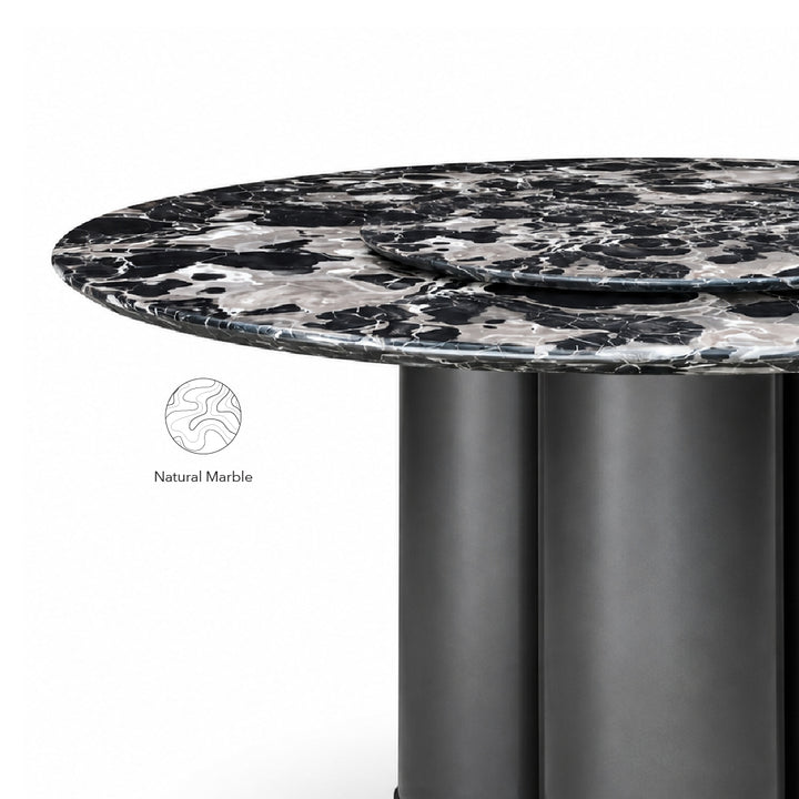 SURI ROU Natural Marble Dining Set