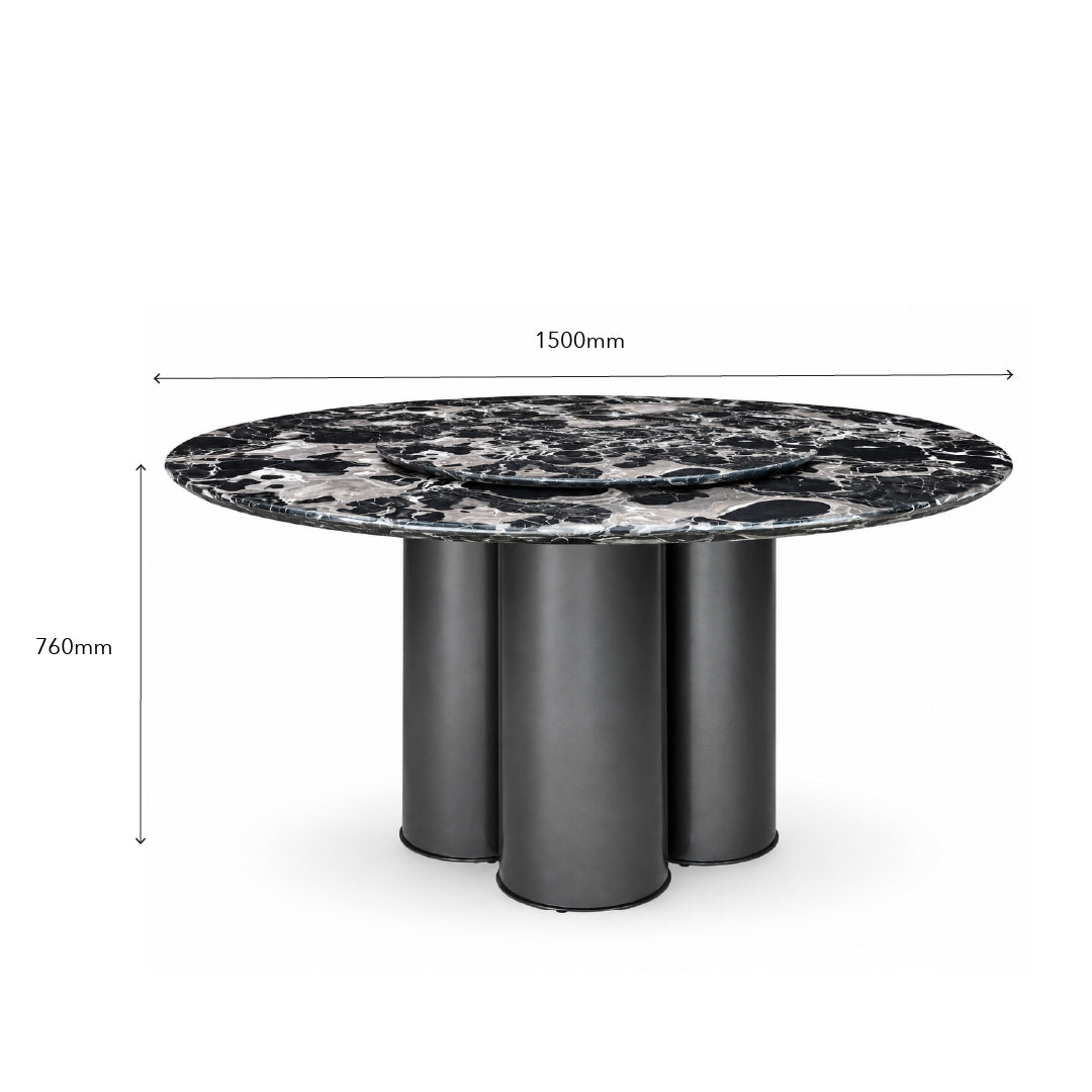 SURI ROU Natural Marble Dining Set