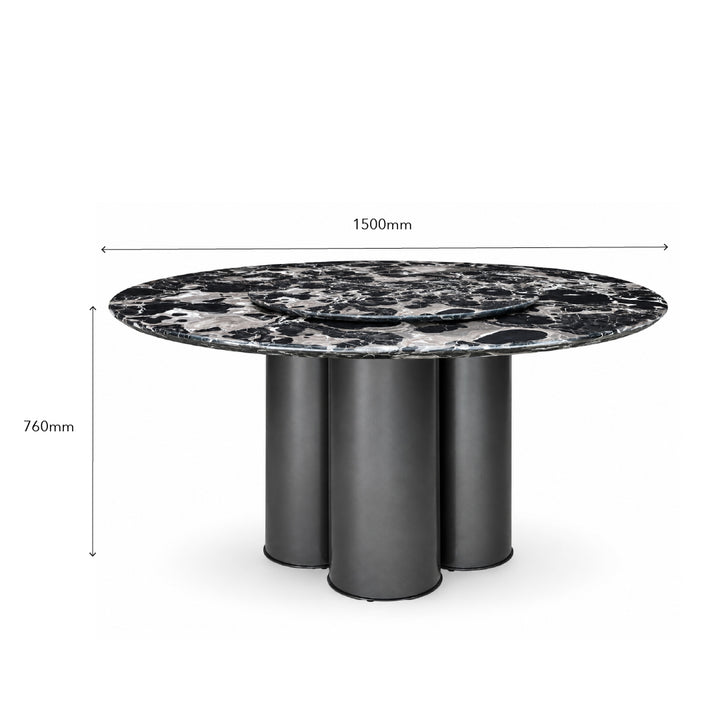 SURI ROU Natural Marble Dining Set
