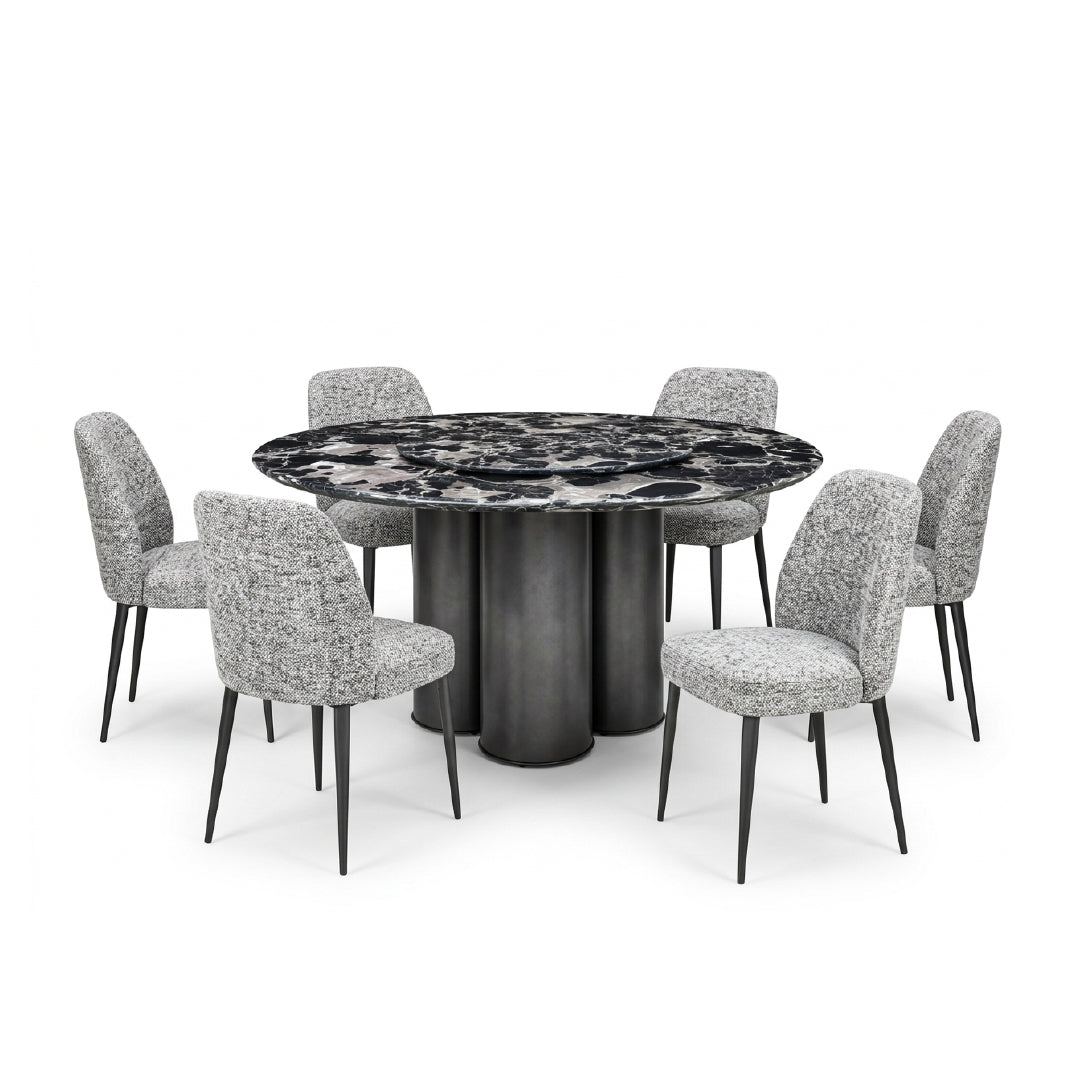 SURI ROU Natural Marble Dining Set