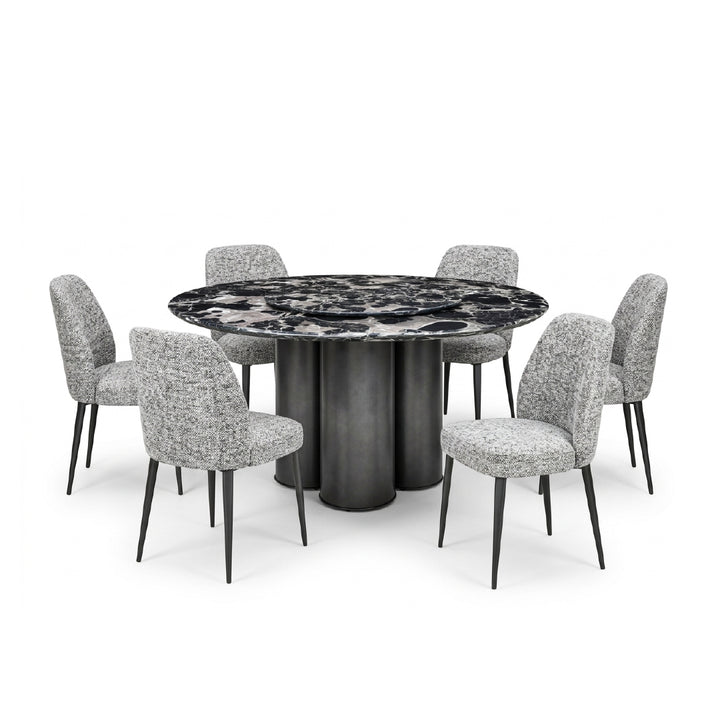 SURI ROU Natural Marble Dining Set