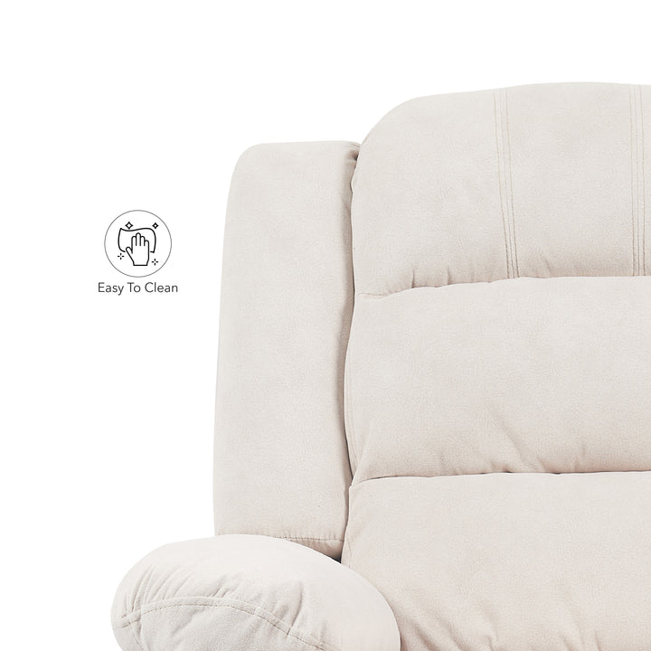 SANDY Manual Recliner 1 Seater Sofa Light Beige
