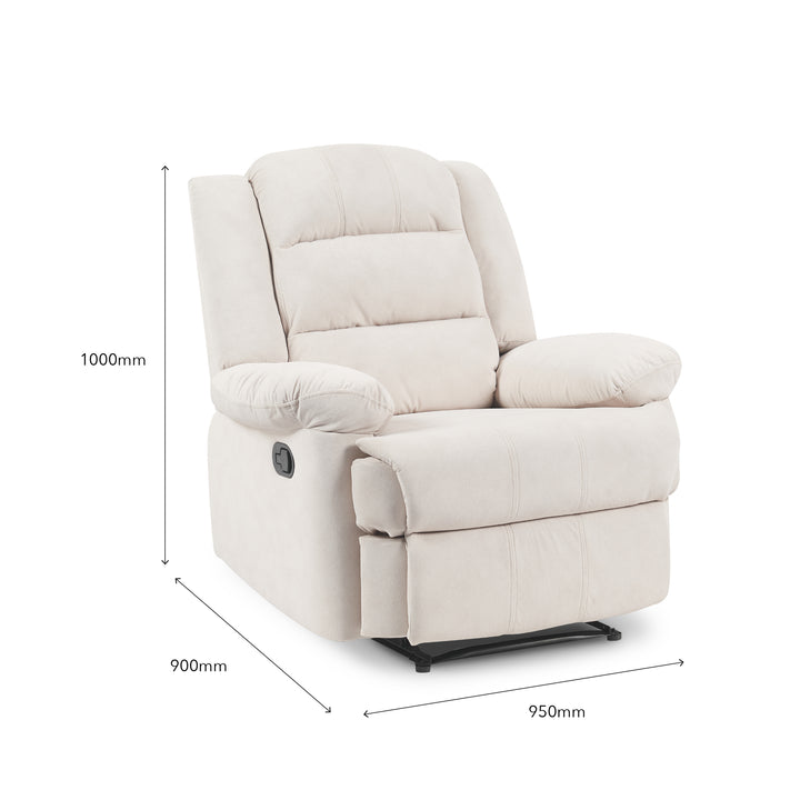 SANDY Manual Recliner 1 Seater Sofa Light Beige