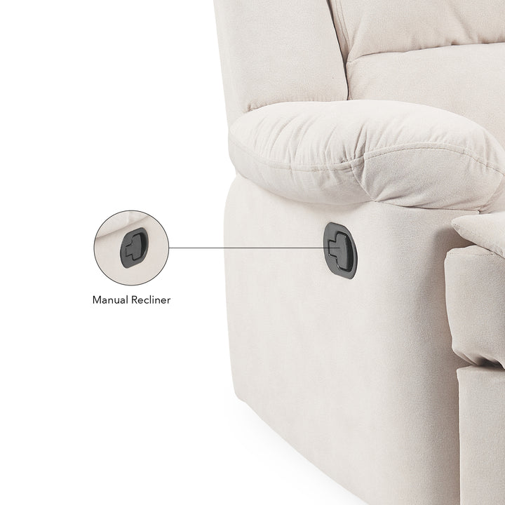 SANDY Manual Recliner 1 Seater Sofa Light Beige