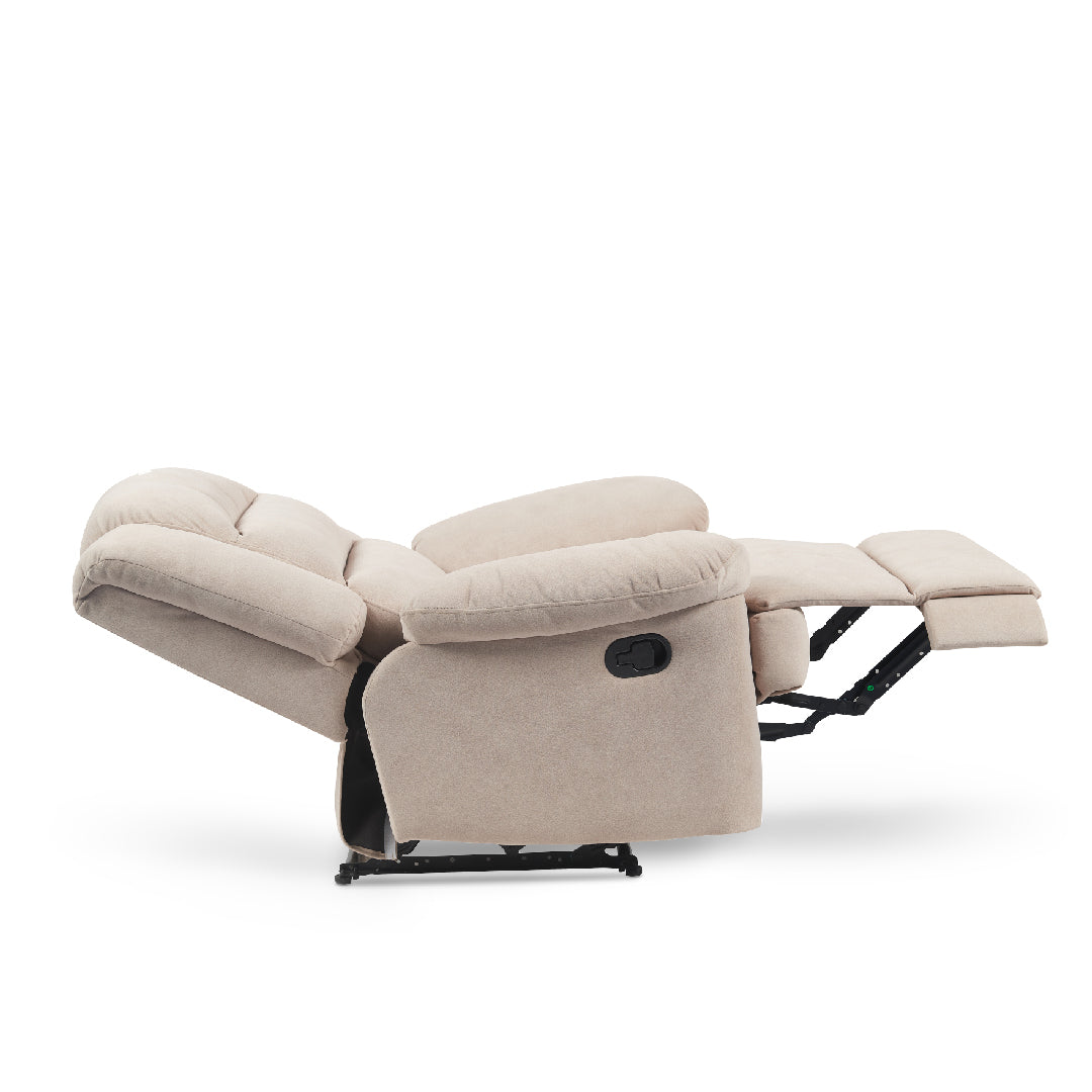 SANDY Manual Recliner 1 Seater Sofa Light Brown