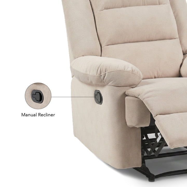 SANDY Manual Recliner 1 Seater Sofa Light Brown