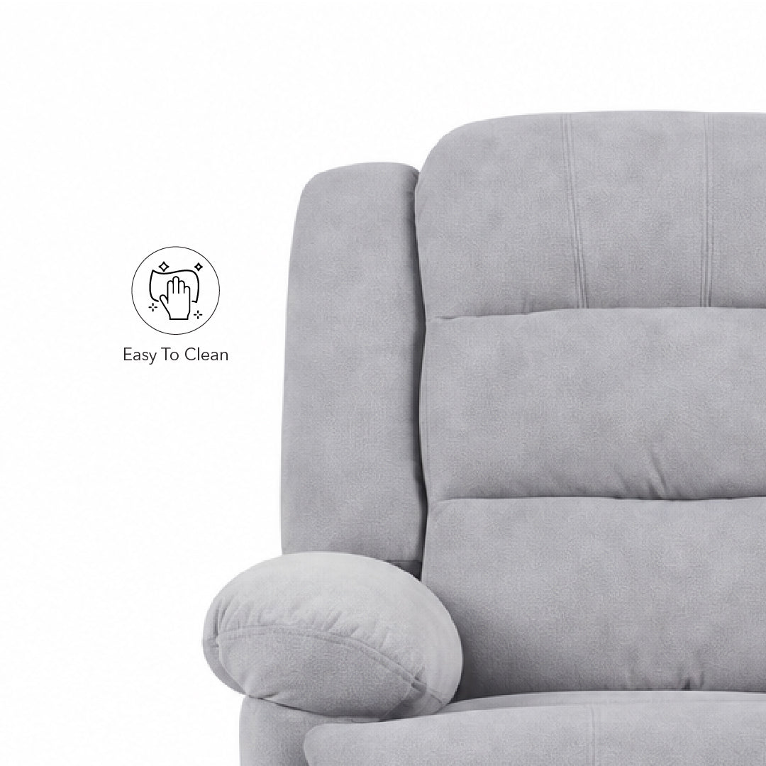 SANDY Manual Recliner 1 Seater Sofa Light Grey