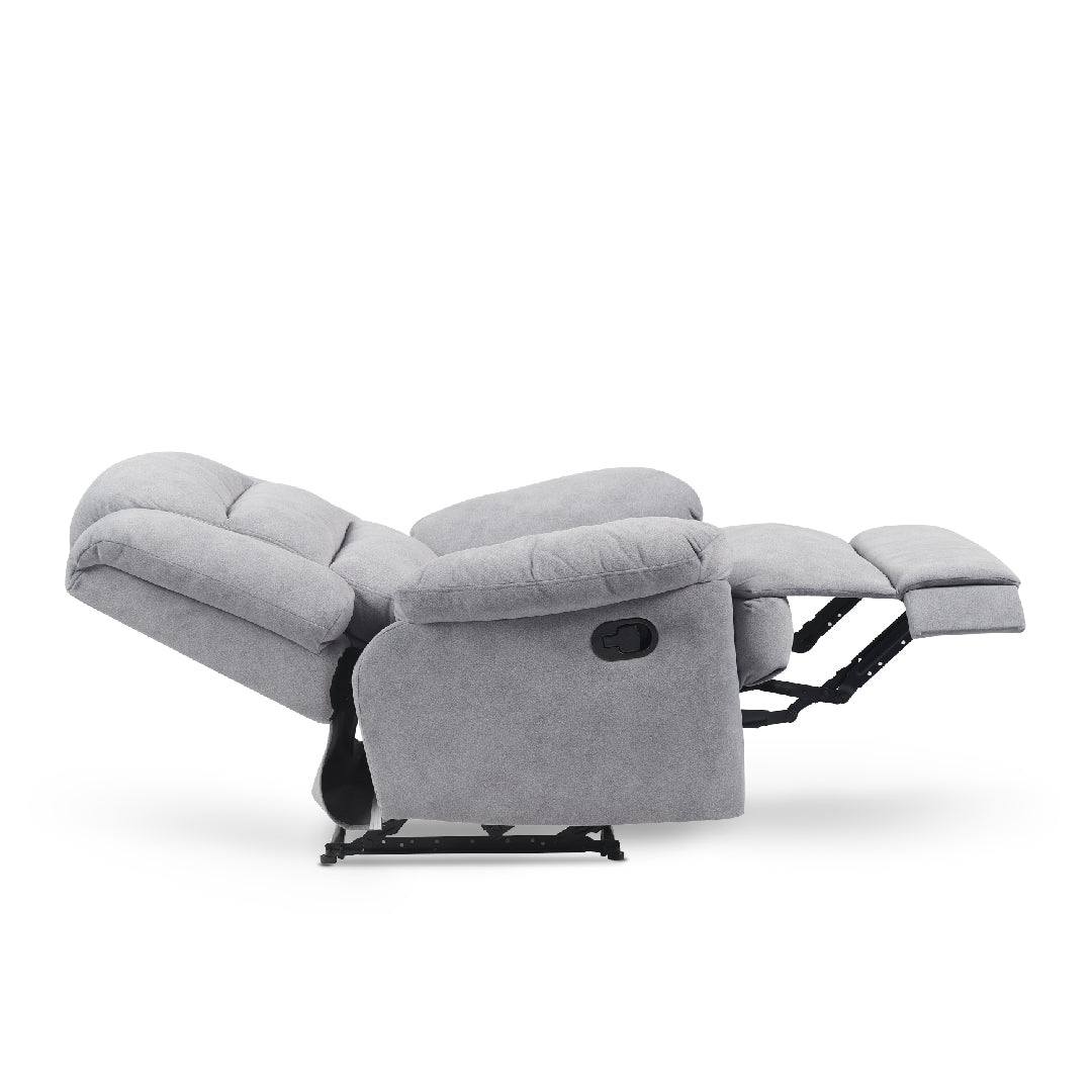 SANDY Manual Recliner 1 Seater Sofa Light Grey