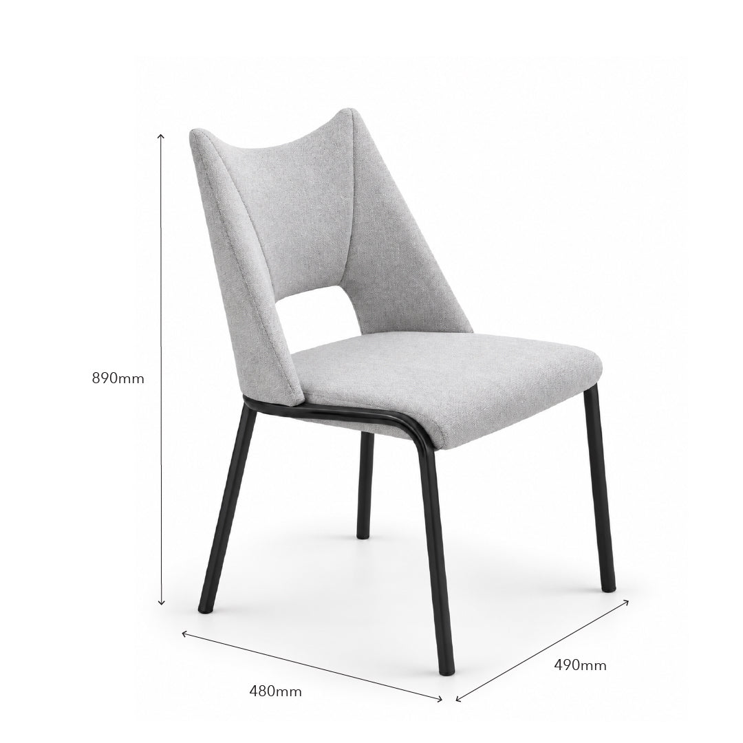 SELINE Armless Dining Chair Beige Grey