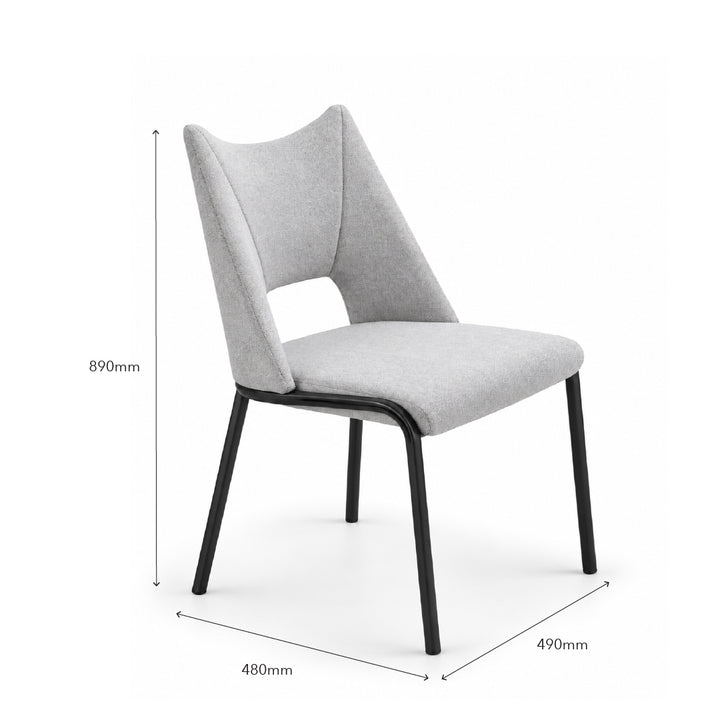 SELINE Armless Dining Chair Beige Grey