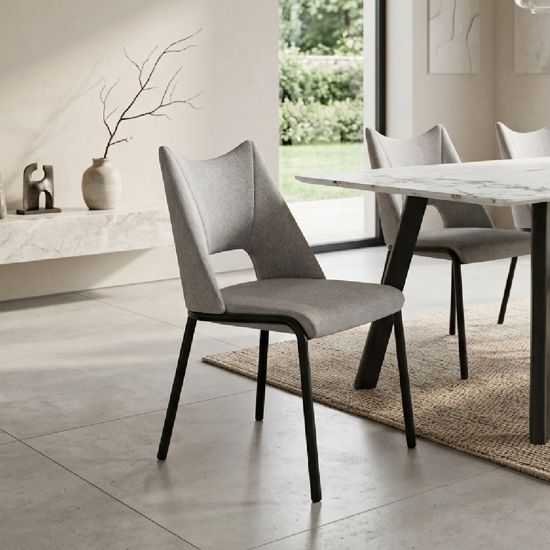 SELINE Armless Dining Chair Beige Grey