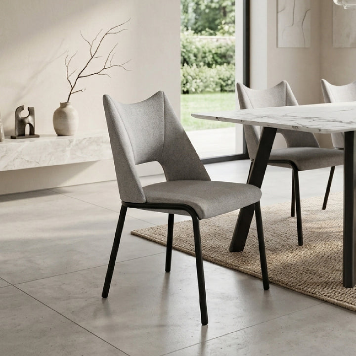 SELINE Armless Dining Chair Beige Grey