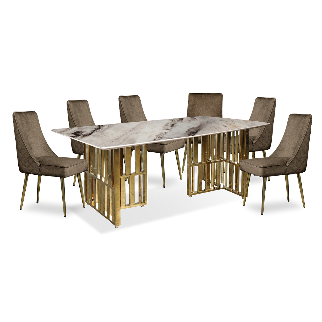 PIEDMONT Marble Dining Set II