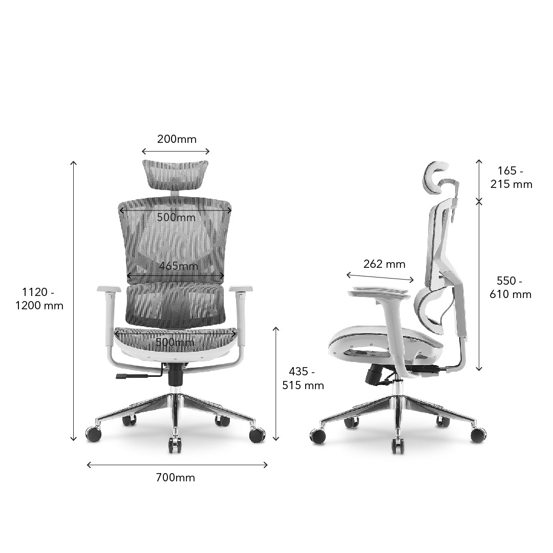 NINOS High Back Premium Gray Office Chair