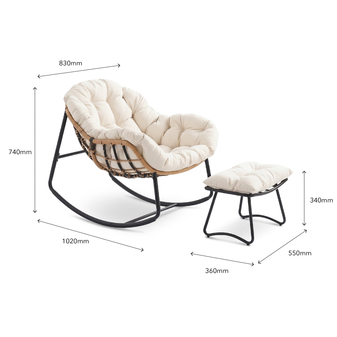 SLOUD Outdoor Rocking Chair with Ottoman