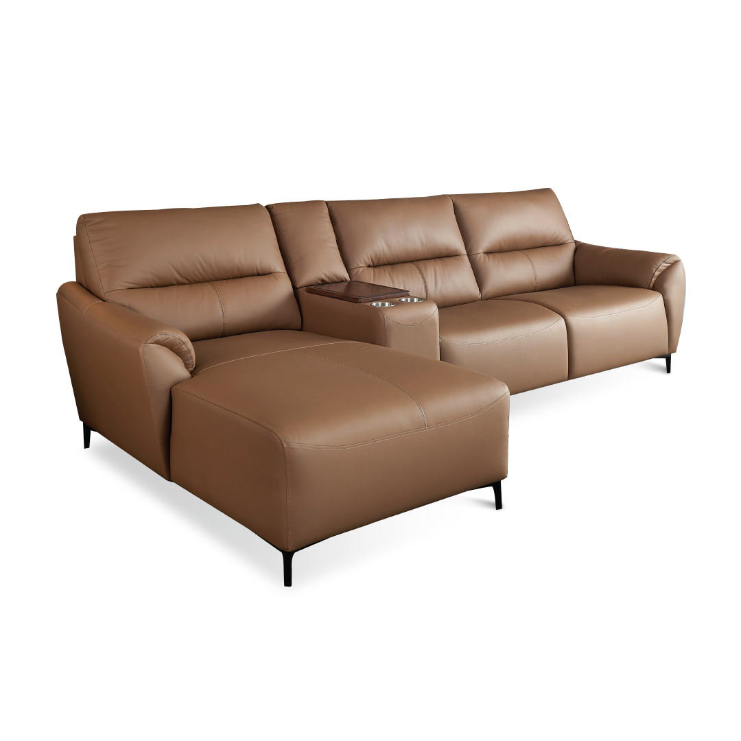 TORVI 3 Seater L-Shape Leather Sofa