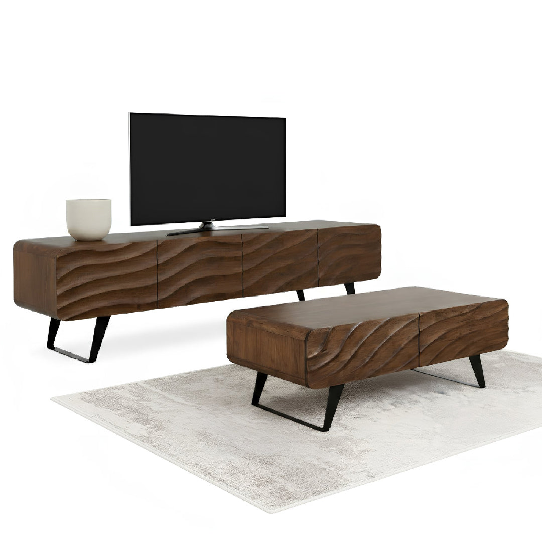 OMBA Wood TV Cabinet with Coffee Table