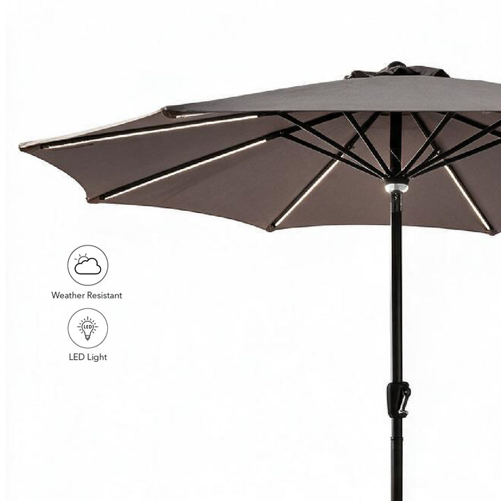 TASIRO Outdoor Umbrella with Solar LED Light