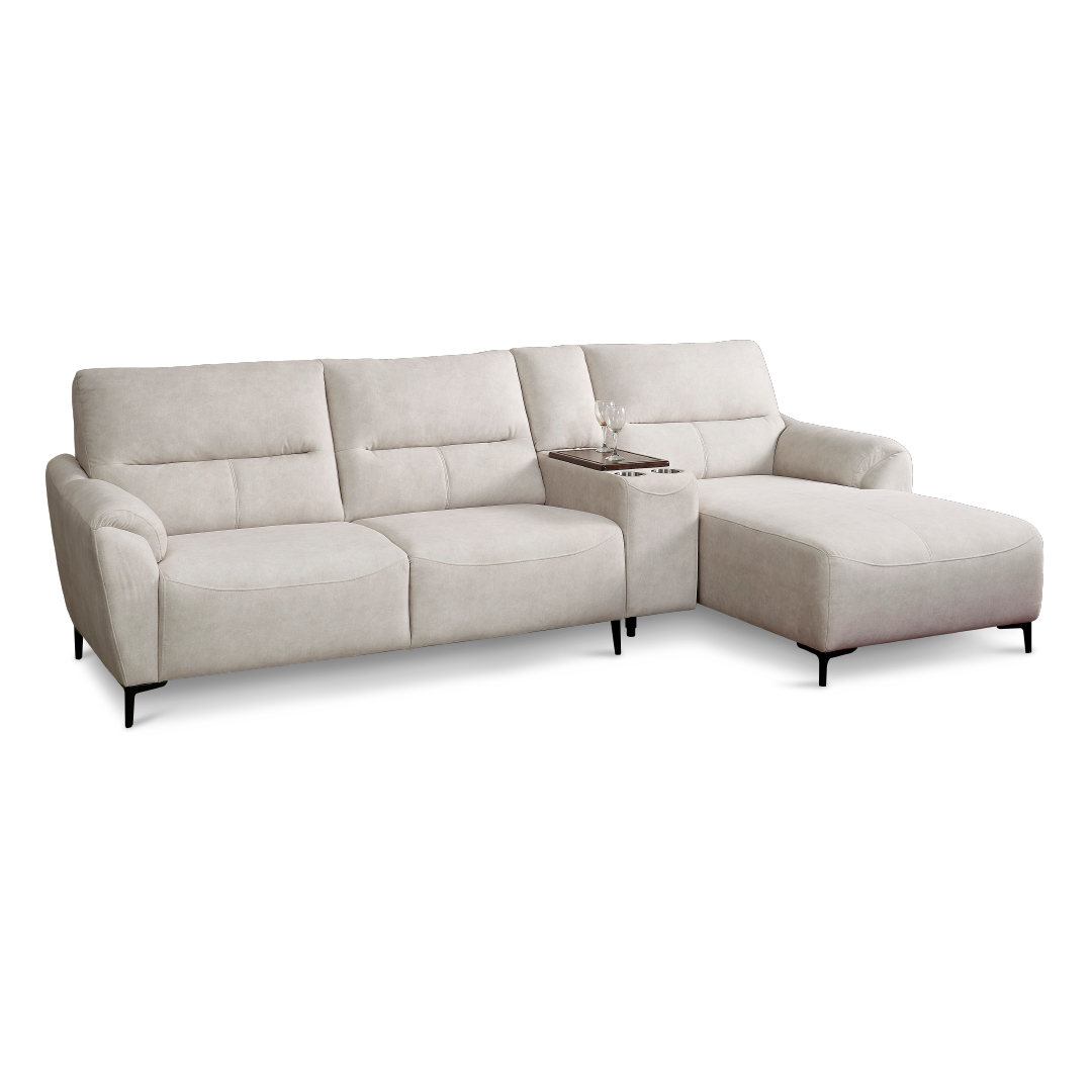 TORVI 3 Seater L-Shape Fabric Sofa