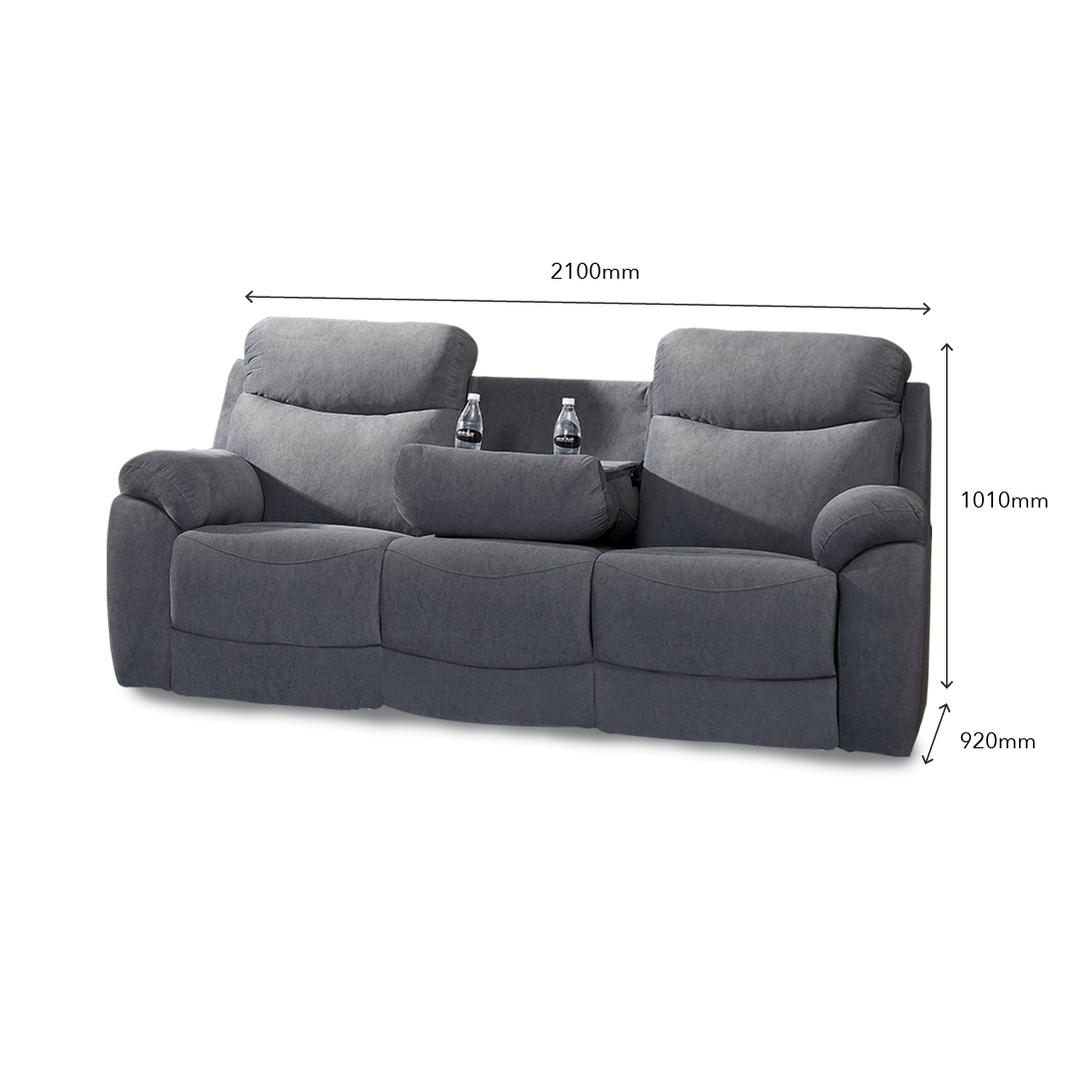 UME Recliner 3 Seater Sofa (Dark Grey)