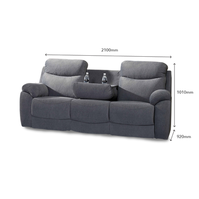 UME Recliner 3 Seater Sofa (Dark Grey)