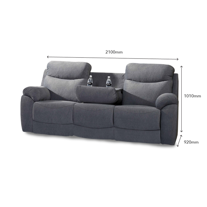 UME Recliner 3 Seater Sofa (Dark Grey)