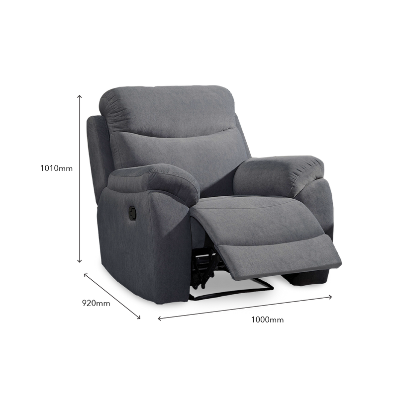 UME Recliner 1 Seater Sofa (Dark Grey)