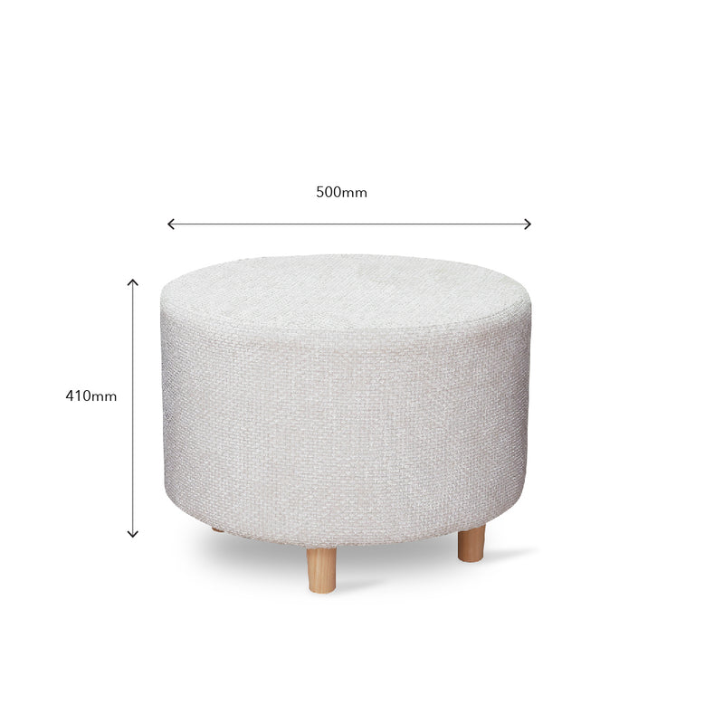 URA Foot Stool White Cream