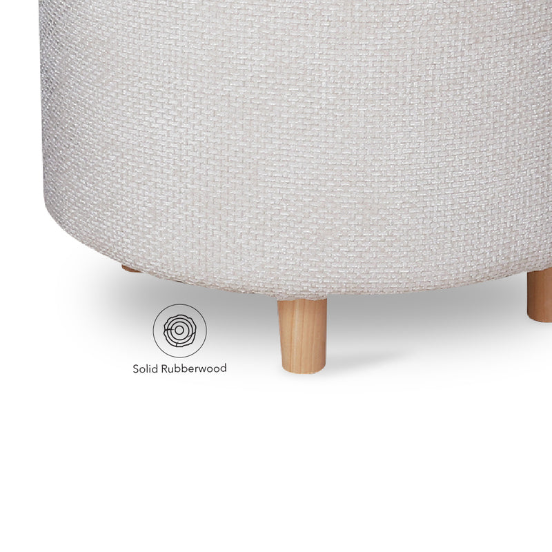 URA Foot Stool White Cream