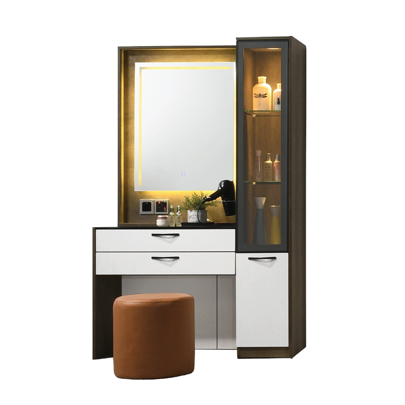 NORWICH Touch Screen LED Dresser with Stool