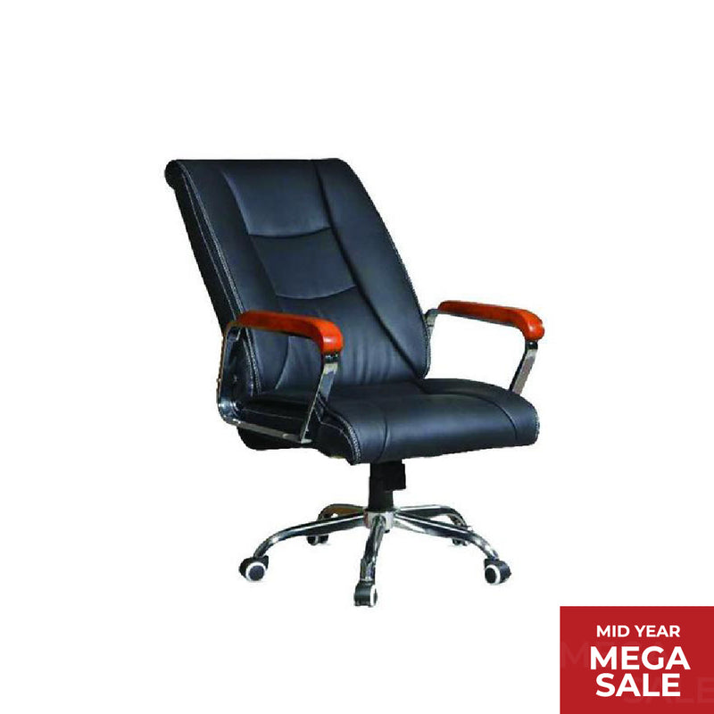 VENUS Black Medium Back Chair