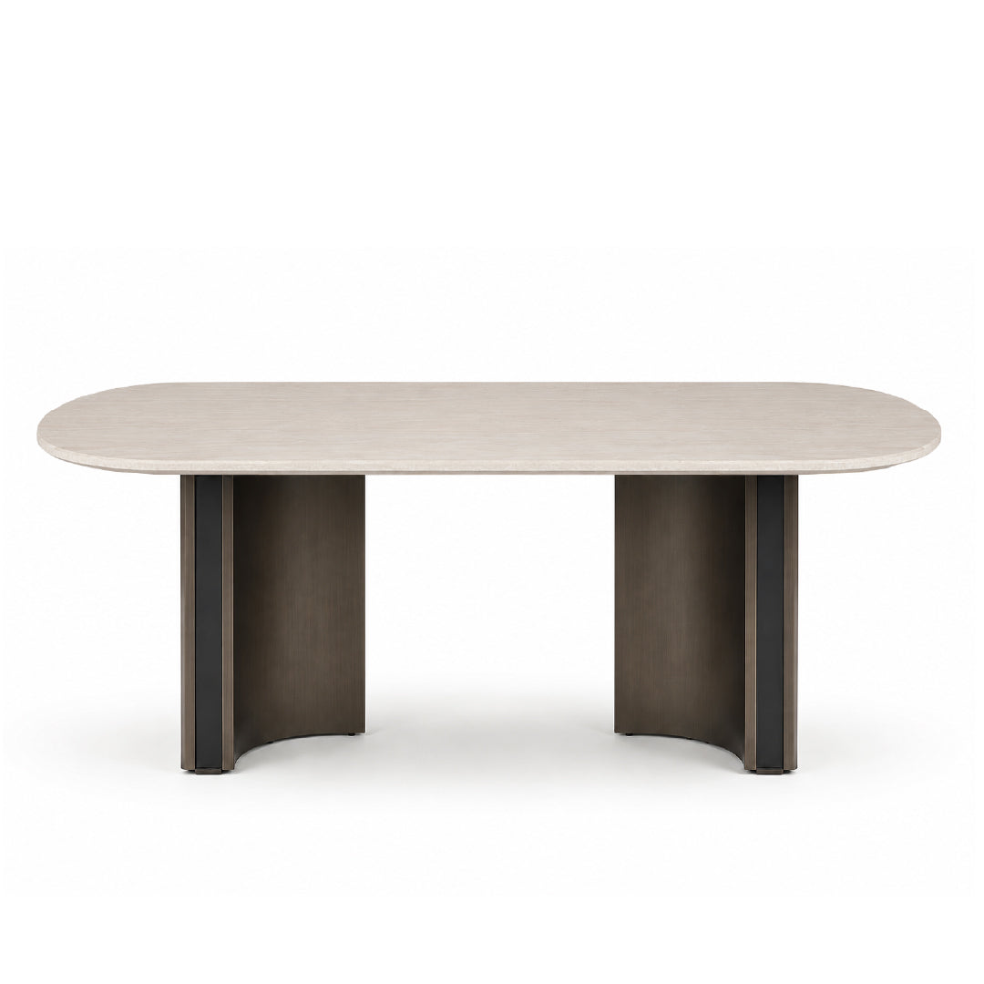 VERO Natural Stone Oval Dining Table