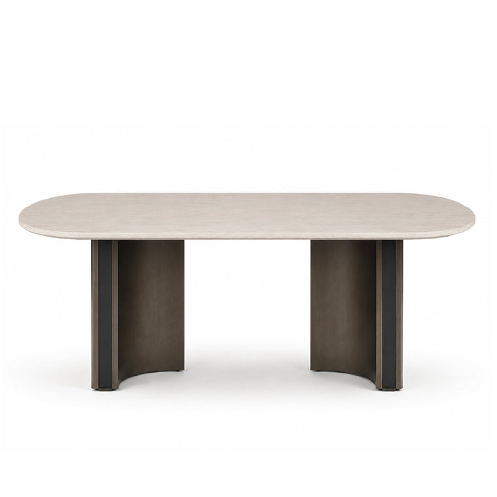 VERO Natural Stone Oval Dining Table
