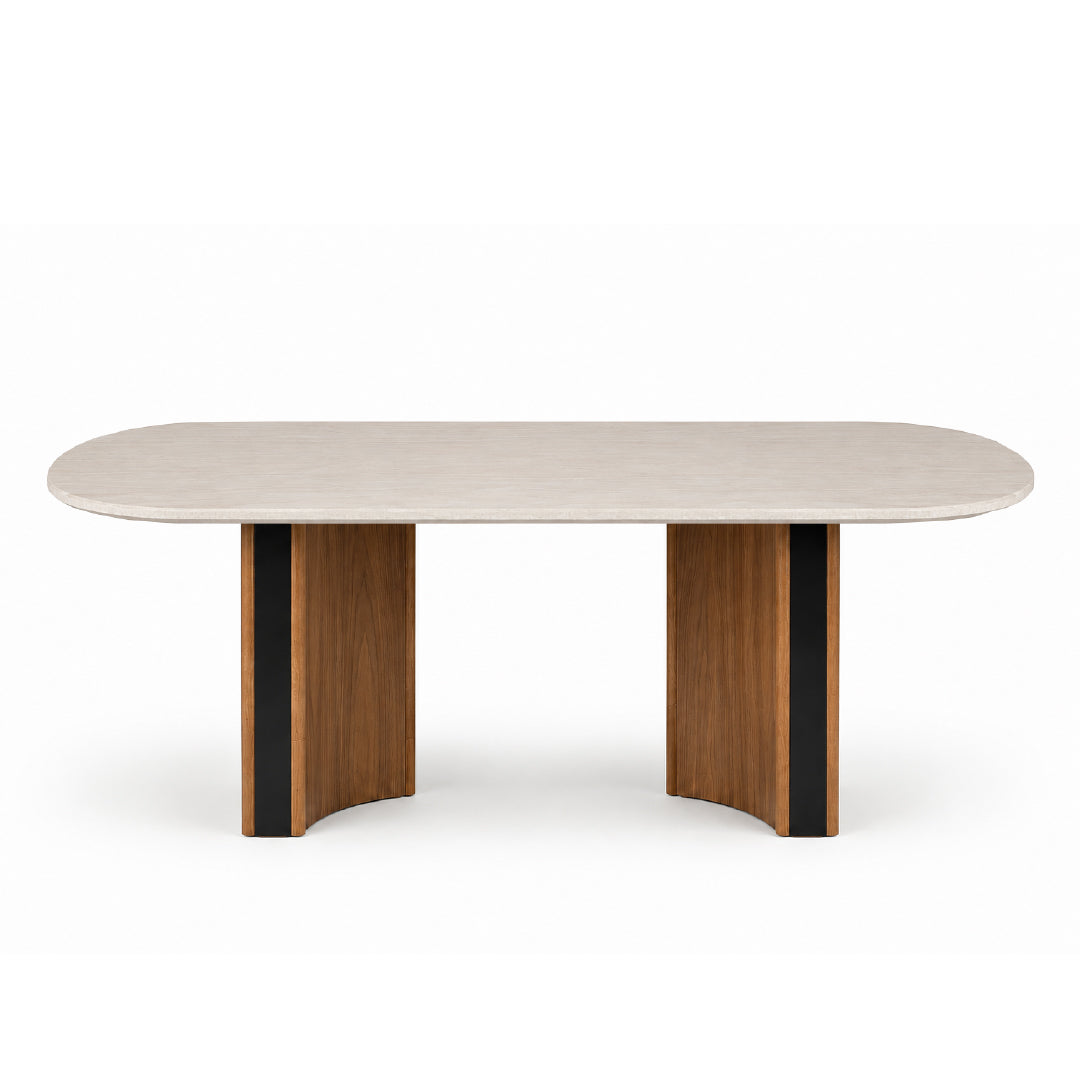 VERO Natural Stone Oval Dining Table
