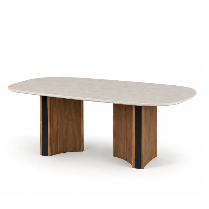 VERO Natural Stone Oval Dining Table