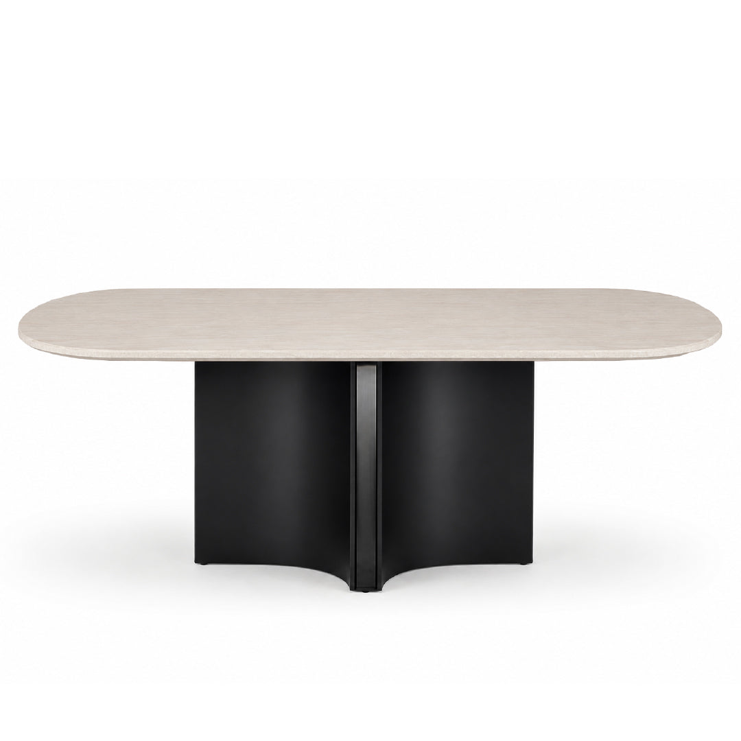 VERO Natural Stone Oval Dining Table