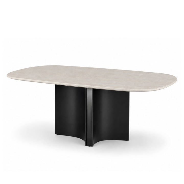 VERO Natural Stone Oval Dining Table