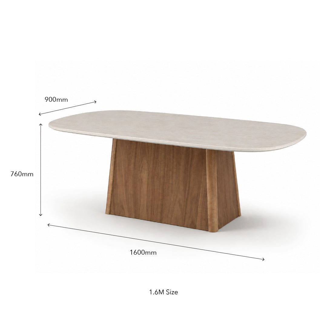VERO Natural Stone Oval Dining Table