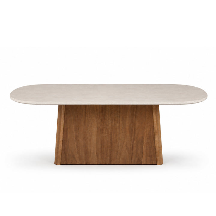 VERO Natural Stone Oval Dining Table