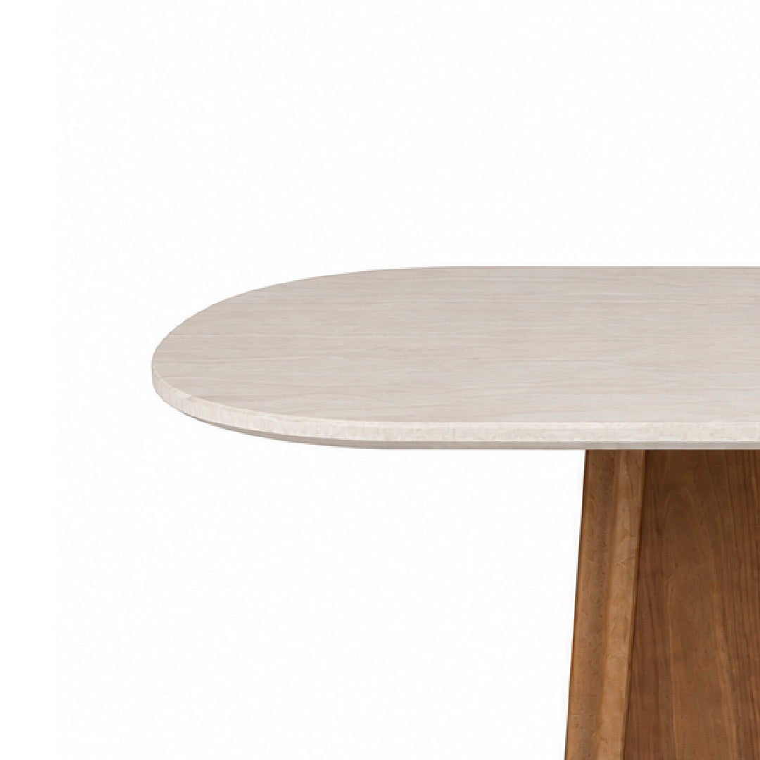 VERO Natural Stone Oval Dining Table