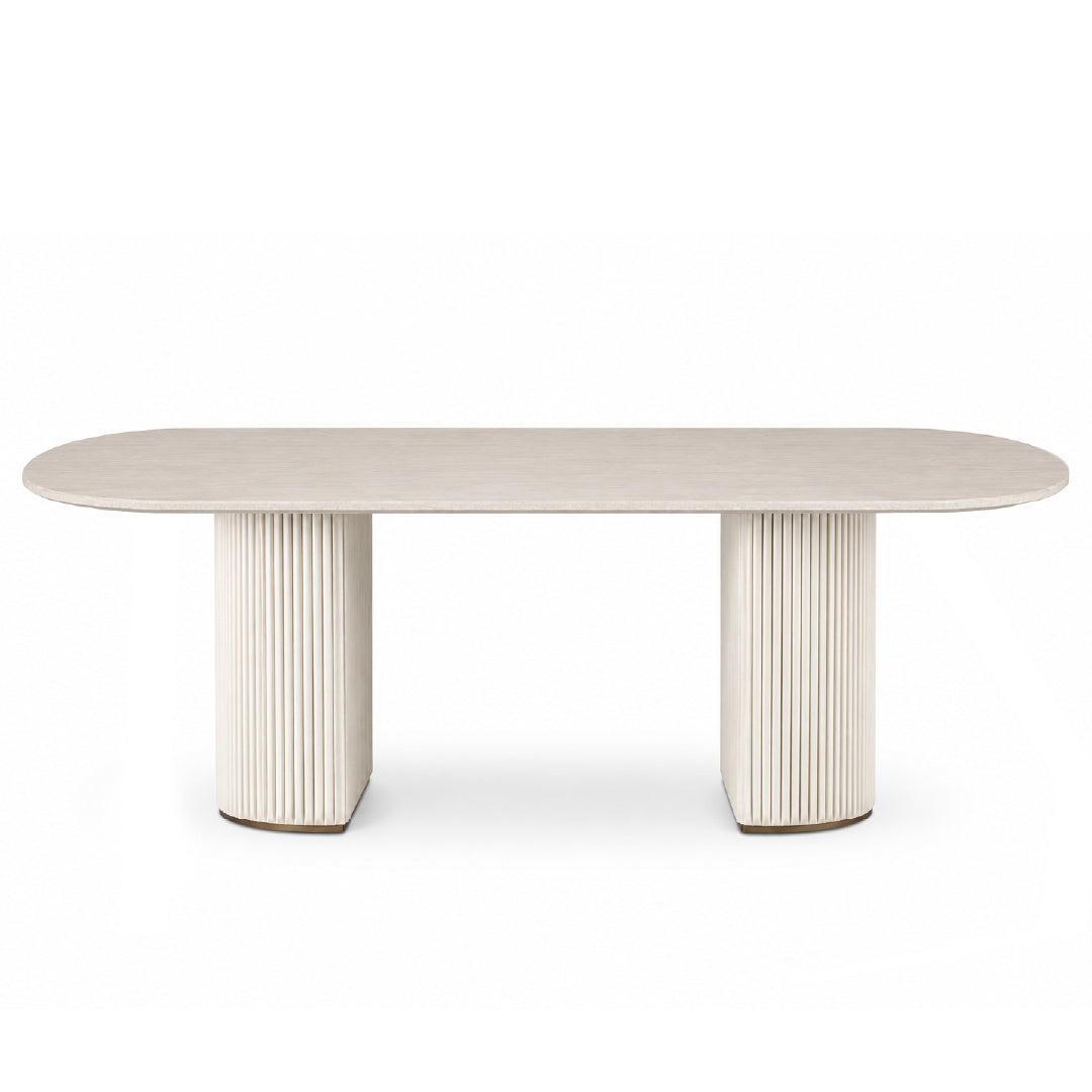 VERO Natural Stone Oval Dining Table