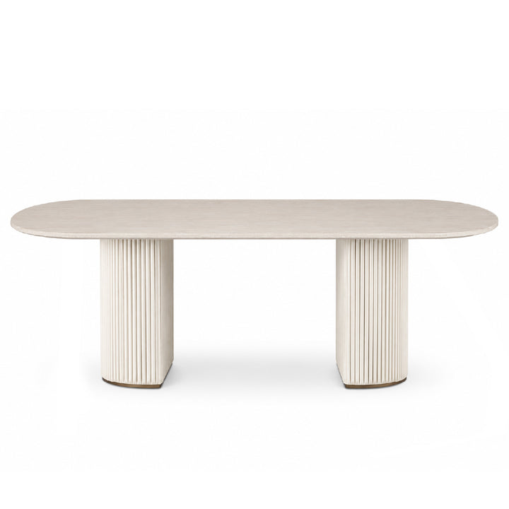 VERO Natural Stone Oval Dining Table