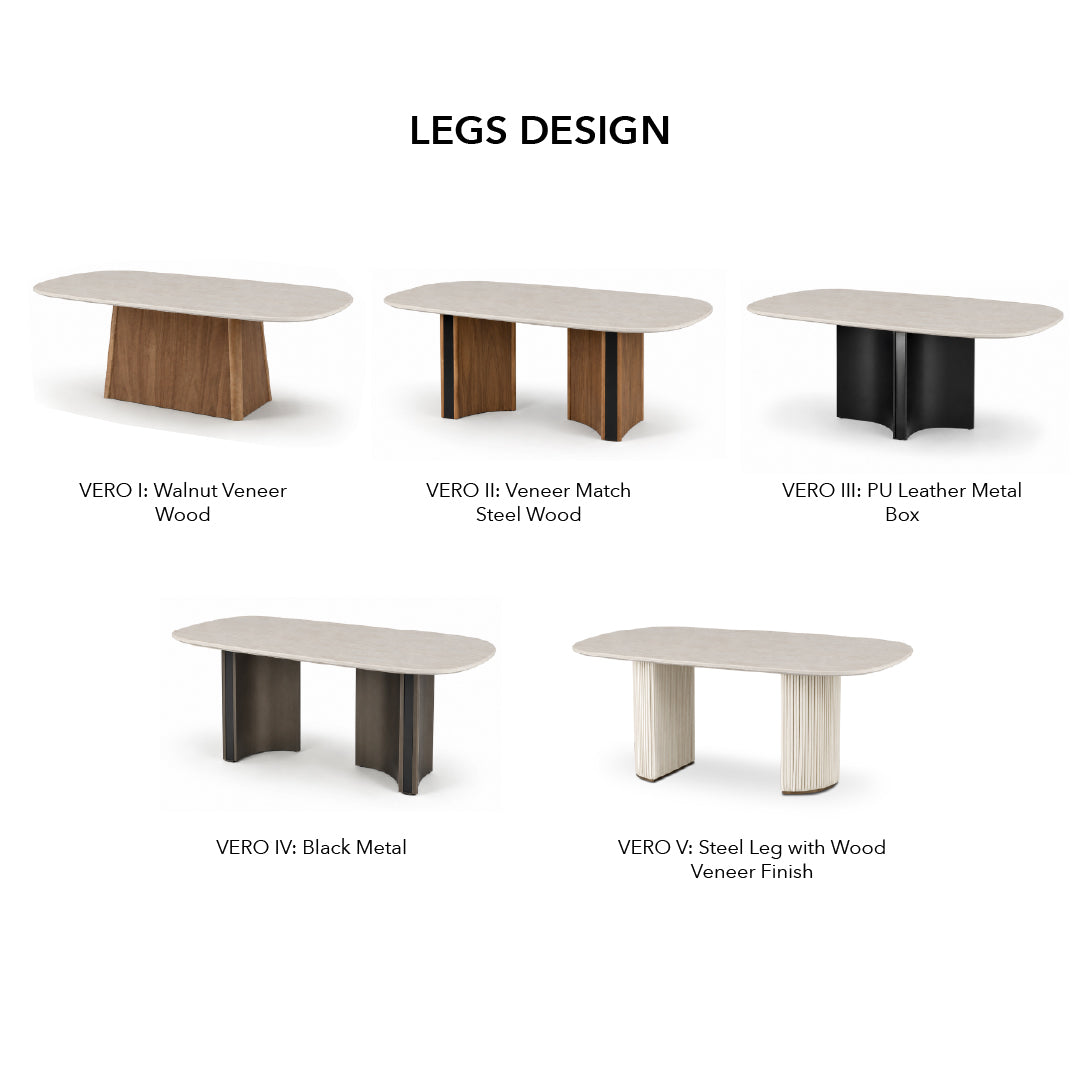 VERO Natural Stone Oval Dining Table